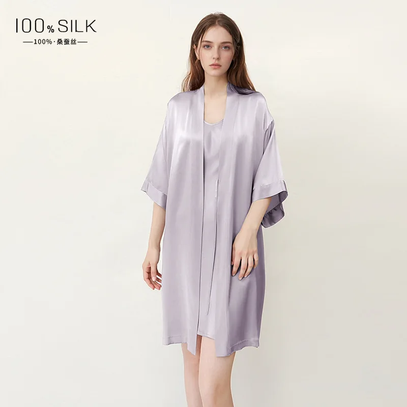 ชุดคลุมอาบน้ำผ้าไหมแท้สำหรับผู - Robe Silk Women บทวิจารณ์และราคา