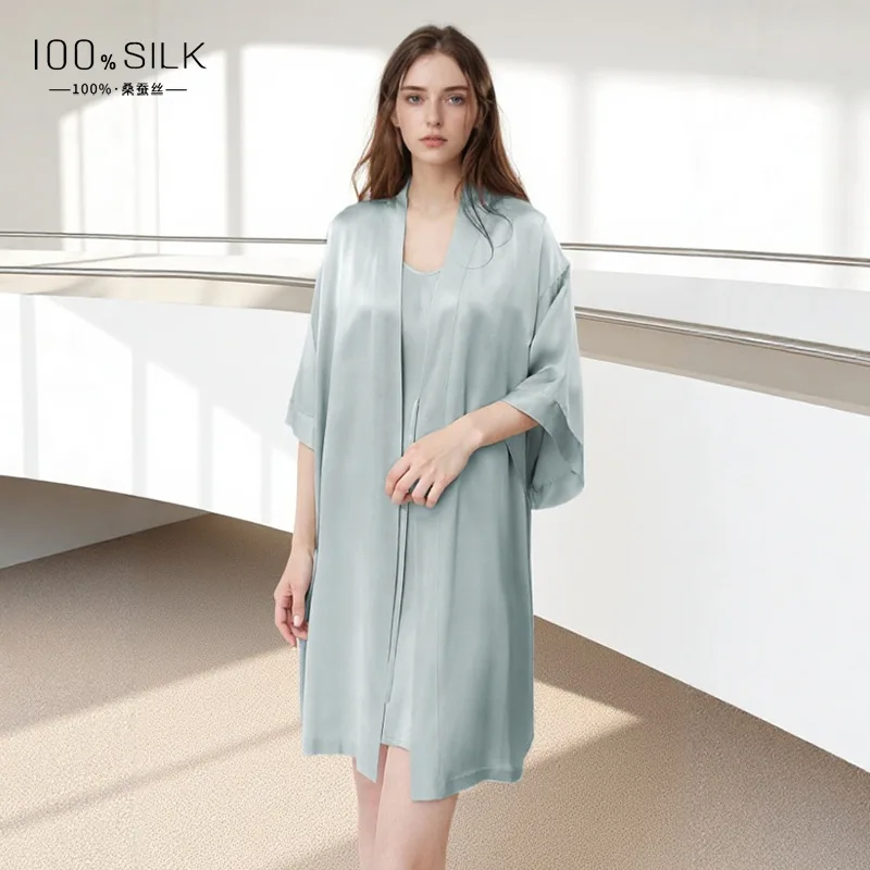 ชุดคลุมอาบน้ำผ้าไหมแท้สำหรับผู - Robe Silk Women บทวิจารณ์และราคา