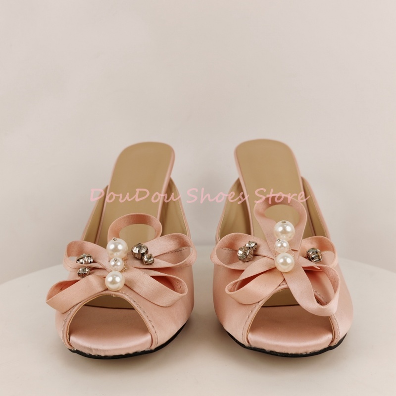 รองเท้าแตะส้นสูงแบบสวม หัวเปิด - Slip Dress Satin บทวิจารณ์และราคา