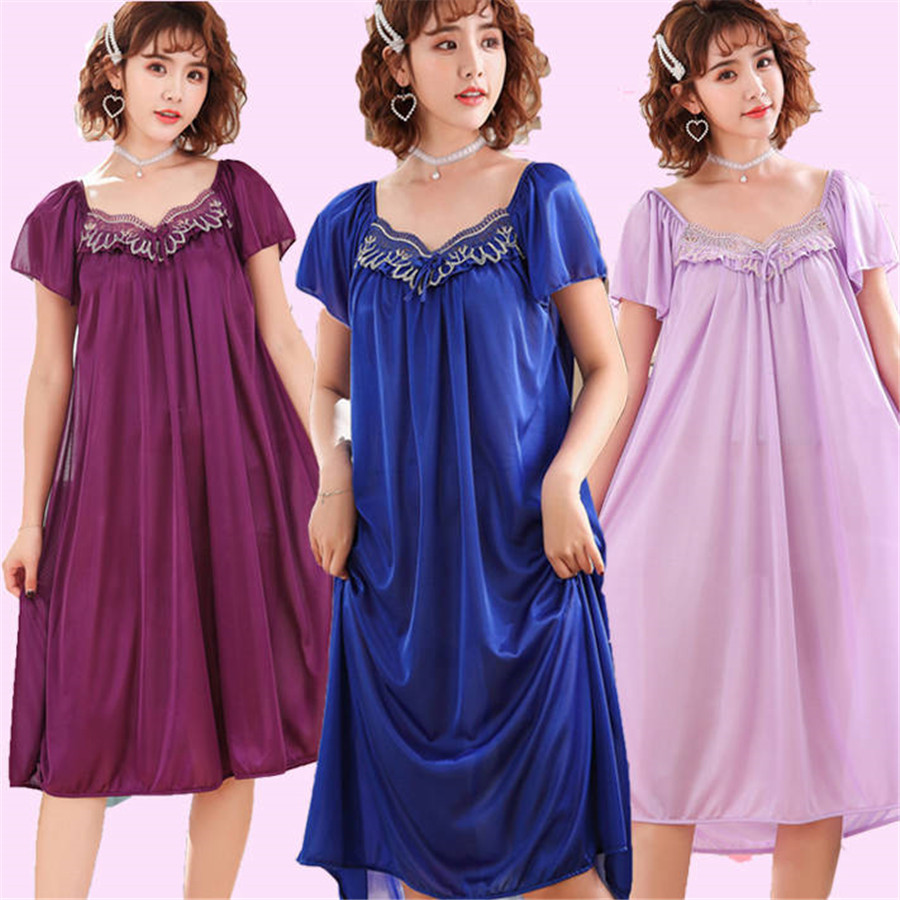 ฤดูร้อนใหม่ผ้าไหมน้ําแข็ง Nigh - Robe Silk Women บทวิจารณ์และราคา