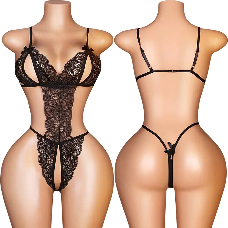 ชุดชั้นในเซ็กซี่แบบเปิดเป้าสำห - Lace Teddy Lingerie บทวิจารณ์และราคา